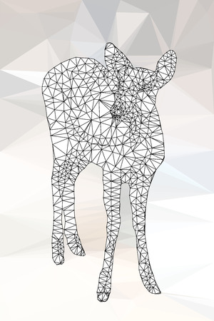 Line poly geometric of deer,vector line triangular shapeのイラスト素材