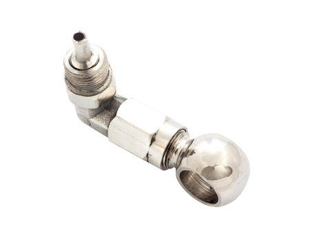 Air valve stem with clipping path on white backgroundの写真素材