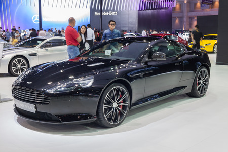 Nonthaburi,Thailand - March 26th, Aston Martin DB9 Carbon Black on display,showed in Thailand the...
