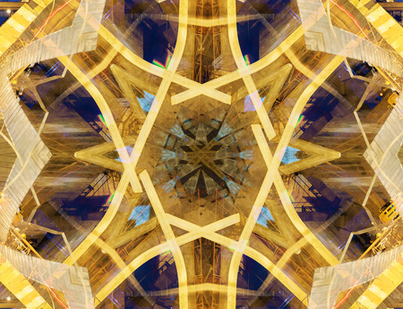 Art abstract multi-colored pattern from traffic and construction