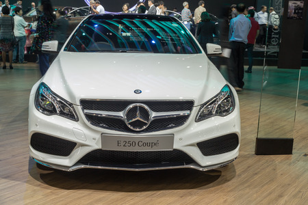 NONTABURI, THAILAND - 23 MAR : Mercedes-Benz E 250 Coupe showed in Thailand the 37th Bangkok International Motor Show on 23 March 2016のeditorial素材