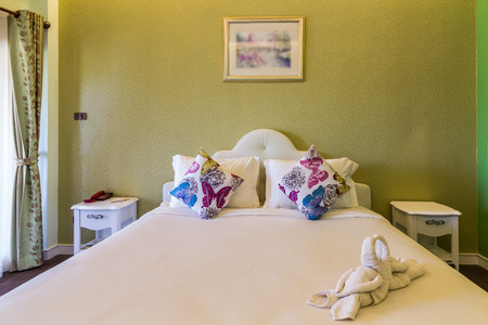 Modern style of living room with bed in resort ,Thailandのeditorial素材