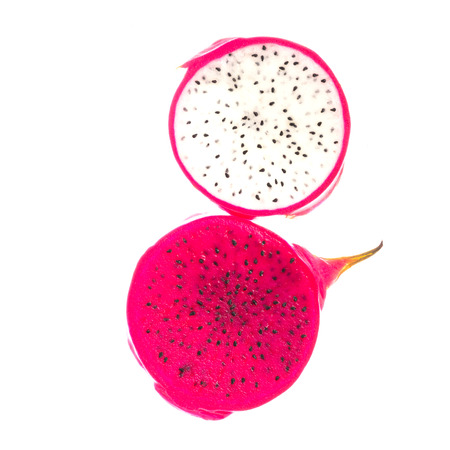 Dragon Fruit isolated against white backgroundの写真素材