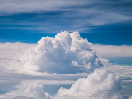 Cloud and sky high view from airplane