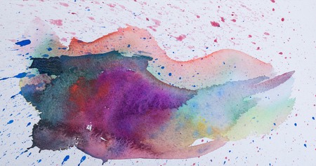 Closeup color and texture of water color on paperの写真素材