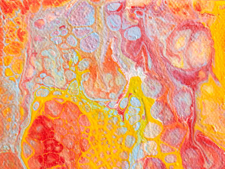 Beautiful abstract background. Pouring acrylic paint on canvas. Contemporary art.の写真素材