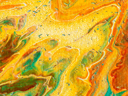 Beautiful abstract background. Pouring acrylic paint on canvas. Contemporary art.の写真素材