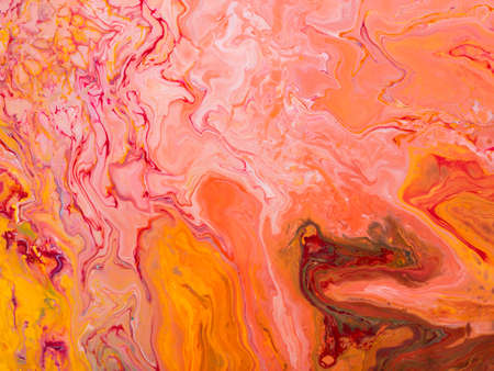 Beautiful abstract background. Pouring acrylic paint on canvas. Contemporary art.の写真素材