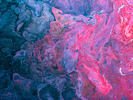 Beautiful abstract background. Pouring acrylic paint on canvas. Contemporary art.の写真素材