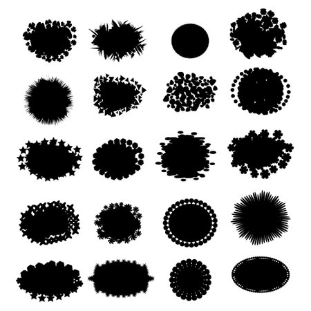 Paint brush stroke bundle, brush stroke abstract shapes, Vector black paint, ink brush stroke, brush, line or texture..のイラスト素材