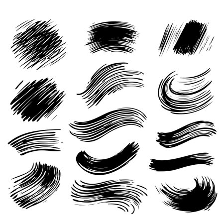 Paint brush stroke set, brush stroke abstract shapes, Vector black paint, ink brush stroke, brush, line or texture..のイラスト素材