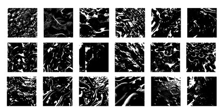 Set of black and white abstract watercolor texture. Vector illustration.のイラスト素材