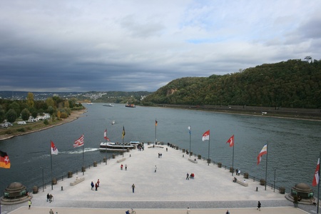 Koblenz Germany Oct 6th 2011:"Deutsches Eck"のeditorial素材