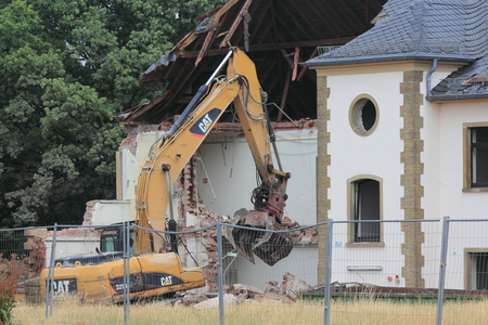 Germany July 20, 2015: An excavator demolitionのeditorial素材
