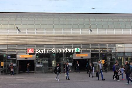 Spandau, Berlin, Germany April 3, 2018: Berlin-Spandau station is a Deutsche Bahn station in the Berlin district of Spandau on the south-western edge of the old town of Spandauのeditorial素材
