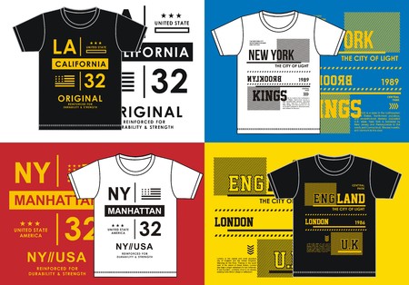 Vector set Los Angeles and New York For T-shirt.のイラスト素材