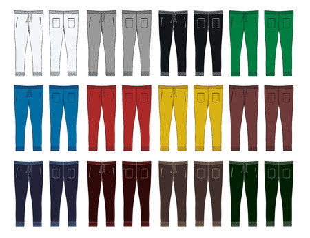 Set mans Fashion trousers colors Vector illustration.のイラスト素材