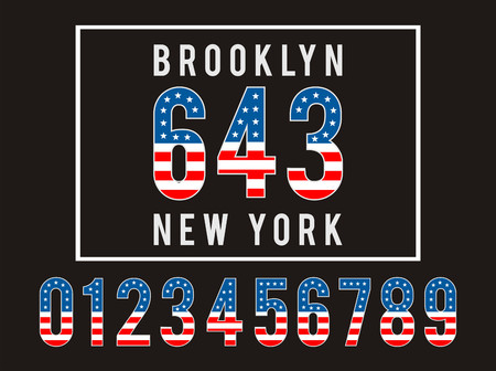 Brooklyn set Number Texture Flag United States.のイラスト素材