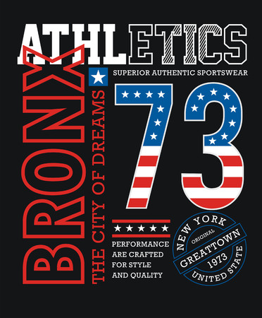 athleyics bronx typography designのイラスト素材