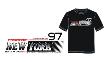 New York Typography, t-shirt apparel and fashion design, illustration vector image.のイラスト素材