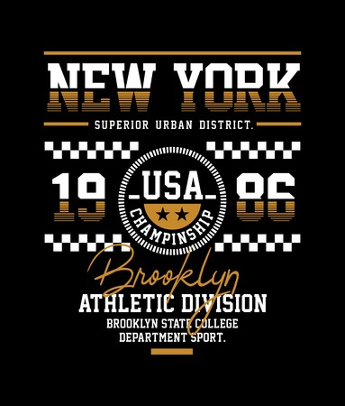 typography design New York for t shirt print. Vector image illustrationのイラスト素材