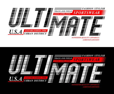 Ultimate typography USA style for T-shirt print and apparel. Vector illustrationsのイラスト素材