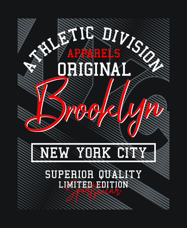 Athletic Brooklyn typography USA style for T-shirt graphics. Vector illustrationsのイラスト素材