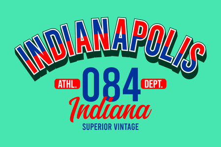 Indianapolis Indiana 084, vintage college, varsity. Urban sports design typography for t-shirt printのイラスト素材