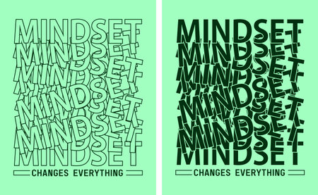 Mindset changes everything, motivational quote slogan. Typography design, print for t-shirts, posters, labels etcのイラスト素材