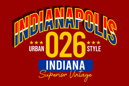 Indianapolis Indiana 026, vintage college varsity. Urban sports design typography for t-shirt printのイラスト素材