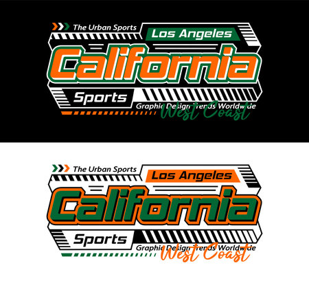 California urban modern sports automotive typeface, typography, for t-shirt, posters, labels, etc.のイラスト素材