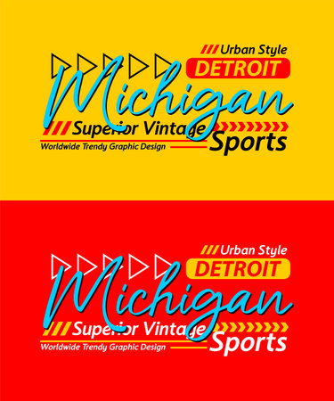Michigan urban calligraphy typeface superior vintage, typography, for t-shirt, posters, labels, etc.のイラスト素材