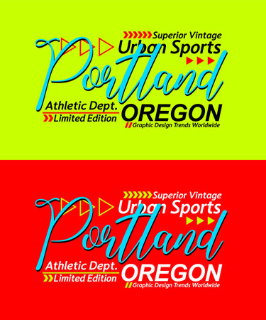 Portland urban calligraphy typeface superior vintage, typography, for t-shirt, posters, labels, etc.のイラスト素材