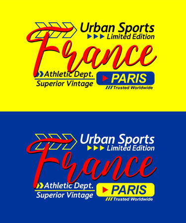 France urban calligraphy typeface superior vintage, typography, for t-shirt, posters, labels, etc.のイラスト素材