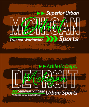 Detroit Michigan urban calligraphy typeface grunge superior vintage, graphic design, slogan t-shirt, typography, vector illustration, for print on t shirts etc.のイラスト素材