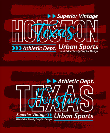 Houston Texas urban calligraphy typeface grunge superior vintage, graphic design, slogan t-shirt, typography, vector illustration, for print on t shirts etc.のイラスト素材