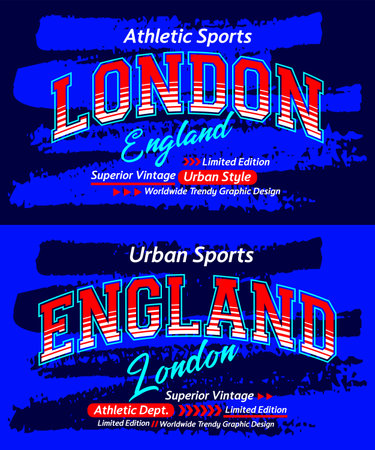 England London typeface grunge vintage college, graphic design, slogan t-shirt, typography, vector illustration, for print on t shirts etc.のイラスト素材