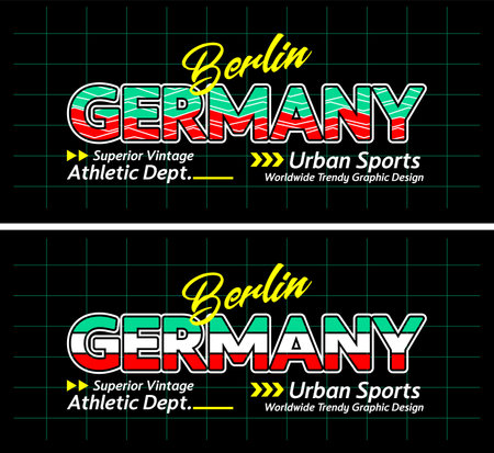 Germany urban line lettering sports style vintage college, graphic design, slogan t-shirt, typography, vector illustration, for print on t shirts etc.のイラスト素材
