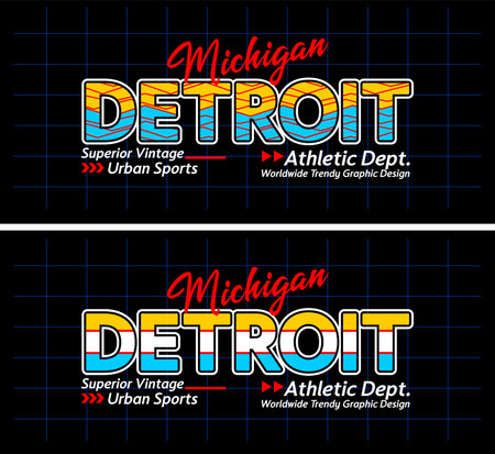 Detroit urban line lettering sports style vintage college, graphic design, slogan t-shirt, typography, vector illustration, for print on t shirts etc.のイラスト素材