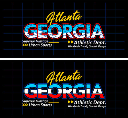 Georgia urban line lettering sports style vintage college, graphic design, slogan t-shirt, typography, vector illustration, for print on t shirts etc.のイラスト素材