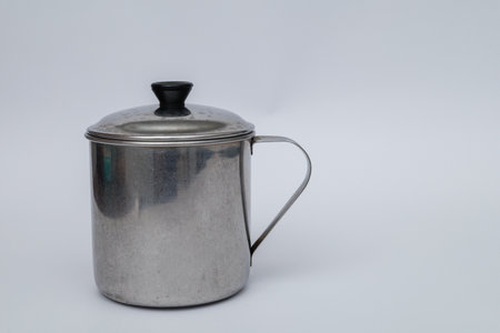 aluminum mug on white background