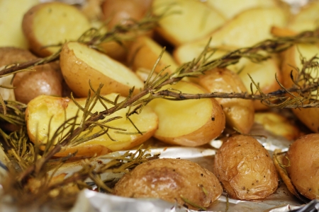 Baked potatoes の写真素材