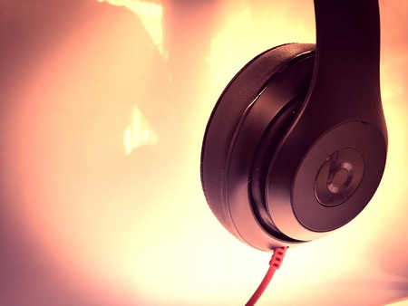 Headphones with copy spaceの素材