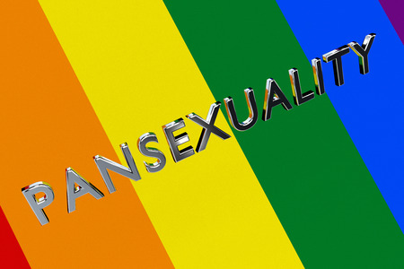 Render illustration of PANSEXUALITY Title on Pride Flagの写真素材