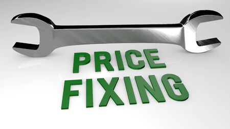 Price Fixing title concept illustration. 3D render illustration.の写真素材