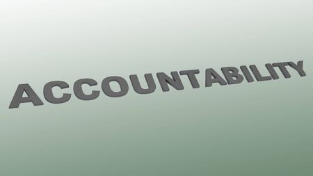 3D illustration of ACCOUNTABILITY script over a green gradientの写真素材