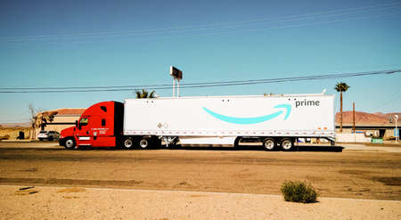 Photo Of Amazon Prime On Semi Trailer Id Royalty Free Image Stocklib