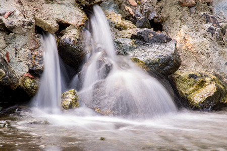 slow shutter shot of a small waterfall