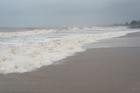 Soft wave on sandy beach. Backgroundの写真素材