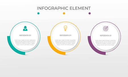 Presentation business infographic template with 3 options. Vector illustration.のイラスト素材